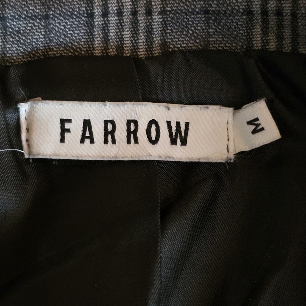 Farrow M Cropped Plaid Button Front Jacket Glen Check Boxy Stretch Blazer - Picture 9 of 10